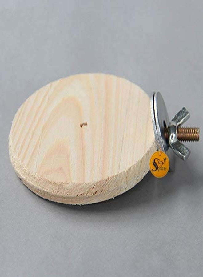 Sage Square 4.5 Inches / 12 cm Natural Wood Platform Cum Perch Cum Stand Bird Toy Ideal for Finch, Canary, Lovebird, Budgerigar, Budgeri (Light Weight) - Image 3